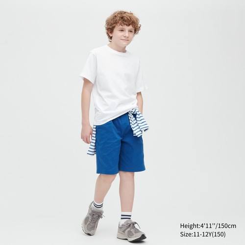 Детская хлопчатобумажная футболка с круглым вырезом и короткими рукавами Белого цвета
