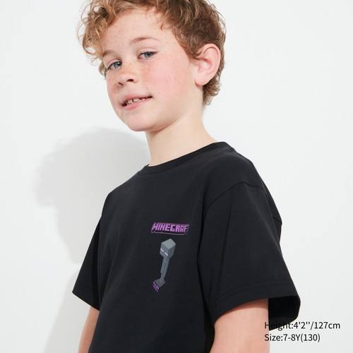 Детская футболка с графическим изображением Minecraft UT Черный