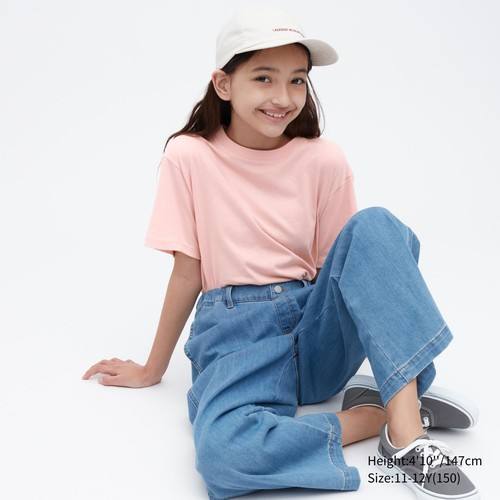 Детская хлопчатобумажная футболка с круглым вырезом и короткими рукавами Розовая
