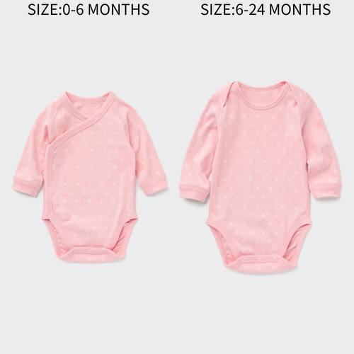 Боди с длинными рукавами для новорожденных из 100% хлопка Joy Of Print в горошек Розовая