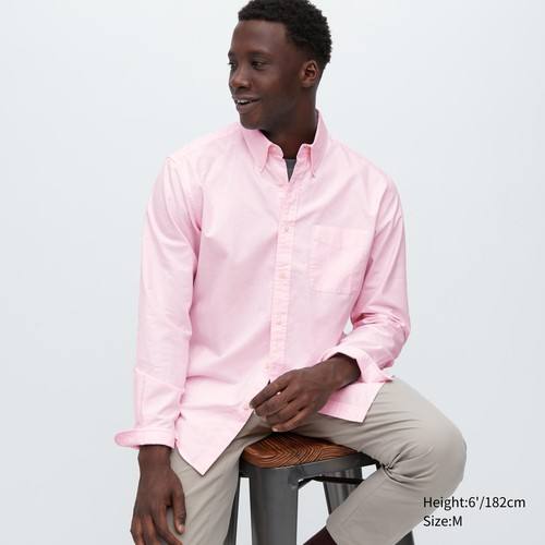 Облегающая Оксфордская рубашка Розовая