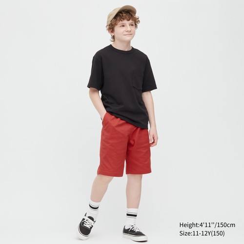 Детские легкие шорты из хлопчатобумажной саржи стрейч Красная