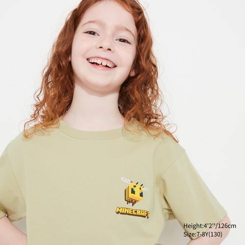 Детская футболка с графическим изображением Minecraft UT Бежевый