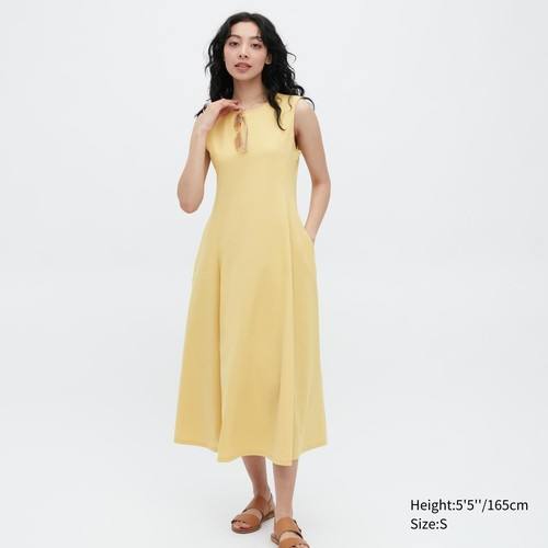 Ультра-эластичное платье без рукавов AIRism Желтая