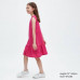 Воздушное хлопчатобумажное платье без рукавов с оборками для девочек Розовая