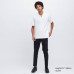 Рубашка-поло AIRism (шкиперский воротник) Белого цвета
