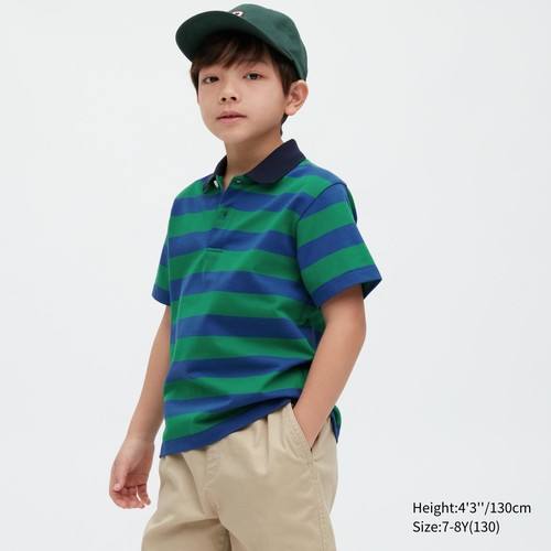 Детская DRY рубашка-поло из Пике с короткими рукавами Зеленая