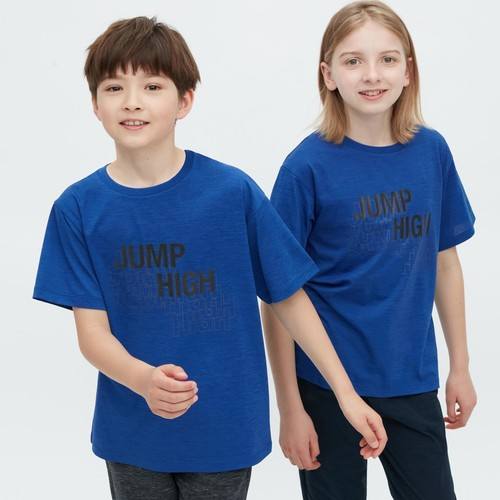 Детская футболка Ultra Stretch DRY-EX с круглым вырезом и короткими рукавами Синяя