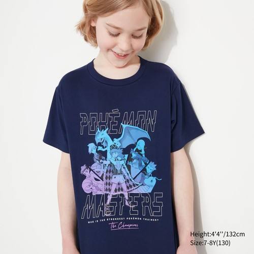 Детская футболка с рисунком Pokémon Masters UT Темно-синего цвета