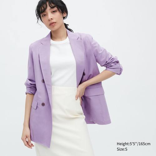 Куртка из льняной смеси Фиолетовая