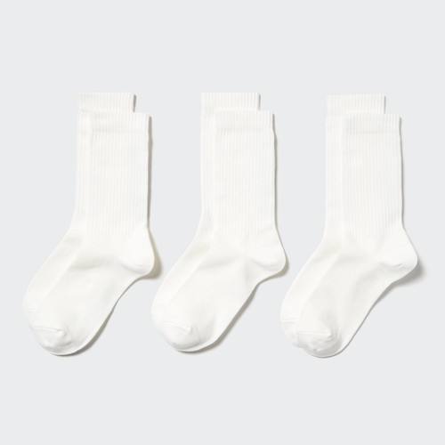 Носки В рубчик (Три Пары) Белого цвета
