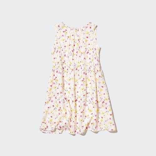 Платье без рукавов из вискозы с цветочным принтом для девочек Белоснежный