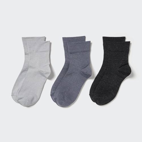 Прозрачные блестящие носки (три пары) Серая