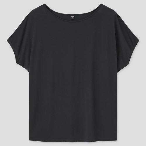 Драпированная футболка с вырезом лодочкой (сезон 2021) Черный
