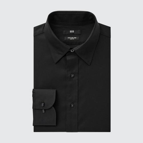 Рубашка Super Non-Iron Slim Fit (обычный воротник) Черный