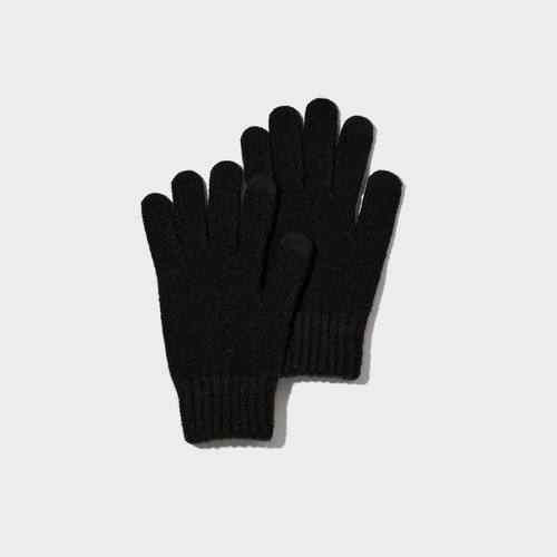 Детские вязаные тепловые перчатки HEATTECH Черный