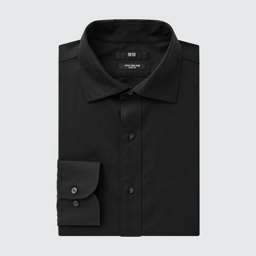 Рубашка Super Non-Iron Slim Fit (Воротник с полуотрезом) Черный