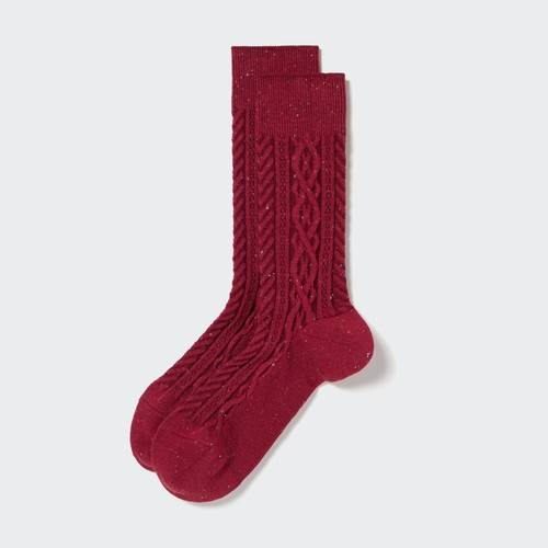 Носки кабельной вязки Красная