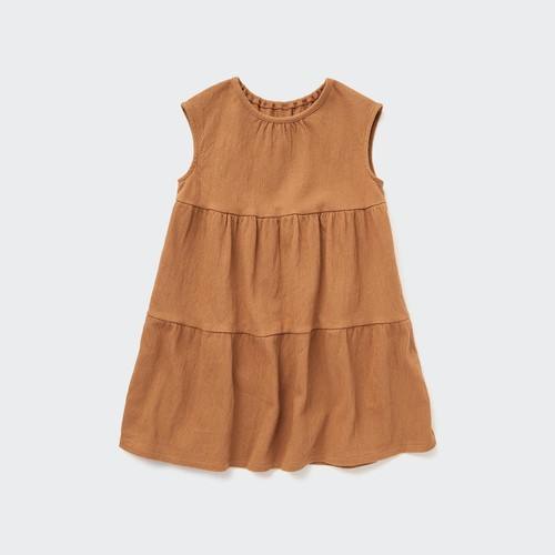 Платье для малышей с короткими рукавами Коричневая
