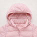 Легкая теплая парка с подкладкой для малышей, стирающаяся на молнии Розовая