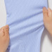 Легкая в Уходе Клетчатая Стрейчевая Рубашка Приталенного покроя (Воротник С Полуотрезом) Синяя