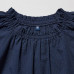 Блузка с короткими рукавами из 100% хлопка для девочек Темно-синего цвета