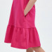 Воздушное хлопчатобумажное платье без рукавов с оборками для девочек Розовая