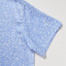 Атласная пижама с принтом и короткими рукавами Синяя