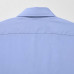 Легкая в Уходе Рубашка из хлопчатобумажной ткани Стрейч Slim Fit (Обычный Воротник) Синяя