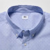 Рубашка с принтом из тончайшего хлопчатобумажного полотна обычного покроя (обычный воротник) Синяя