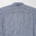 Рубашка в полоску обычного покроя из 100% льна премиум-класса (дедушкин воротник) Синяя