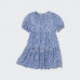 Платье с короткими рукавами из вискозы с цветочным принтом для девочек Синяя