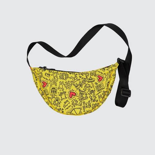 Круглая мини-сумка через плечо Keith Haring UT Желтая
