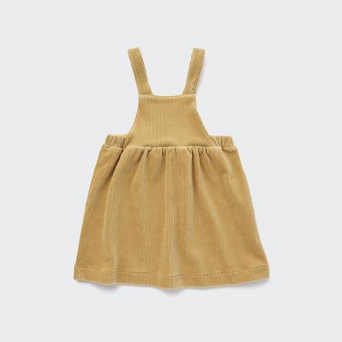 Вельветовое платье для малышей Желтая