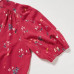 Блузка из вискозы с V-образным вырезом и объемными рукавами с принтом Красная