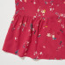 Блузка из вискозы с V-образным вырезом и объемными рукавами с принтом Красная