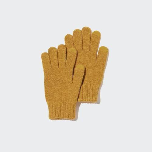 Детские вязаные тепловые перчатки HEATTECH Желтая