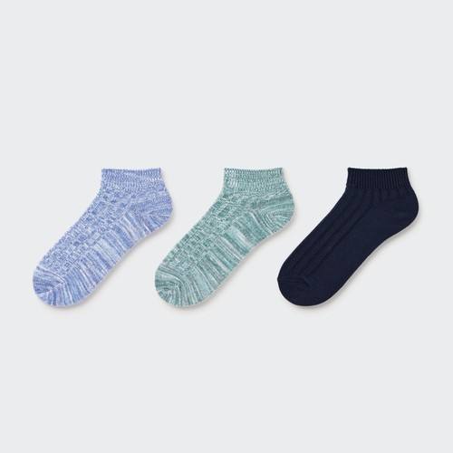 Короткие носки из смешанной пряжи (три пары) Синяя