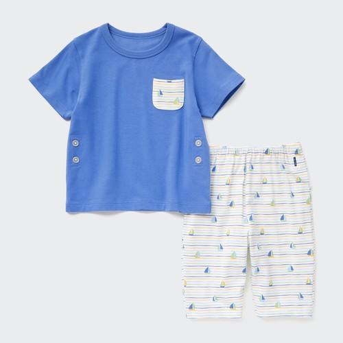 DRY пижама для малышей с короткими рукавами Синяя