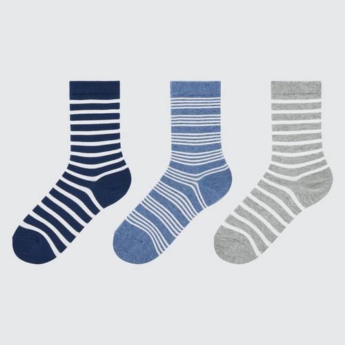 Детские носки в полоску (три пары) Синяя
