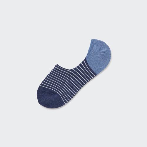 Полосатые носки с глубоким вырезом Синяя
