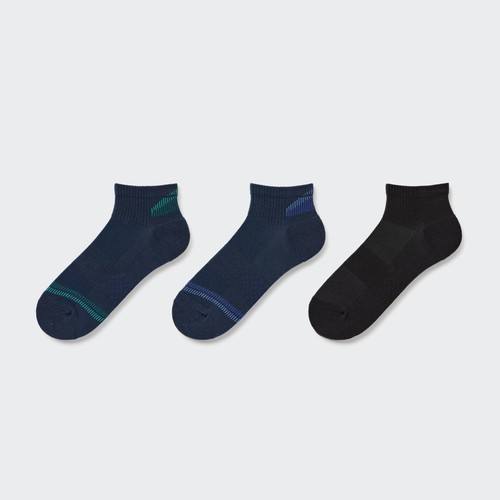 Спортивные короткие носки (три пары) Темно-синего цвета