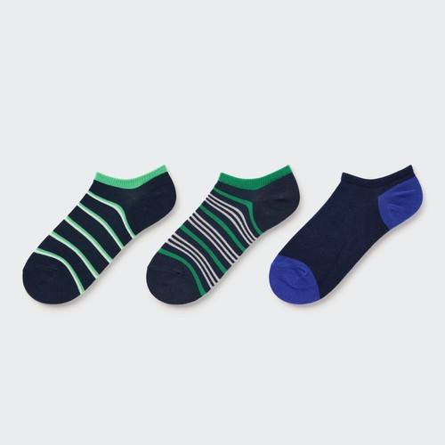 Полосатые короткие носки (три пары) Темно-синего цвета