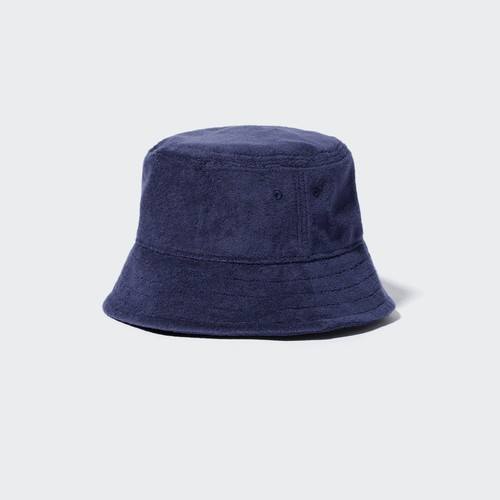 Ворсовая шляпа-ведро Темно-синего цвета