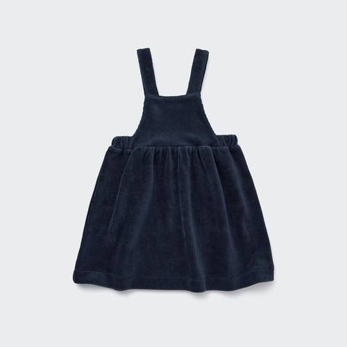 Вельветовое платье для малышей Темно-синего цвета