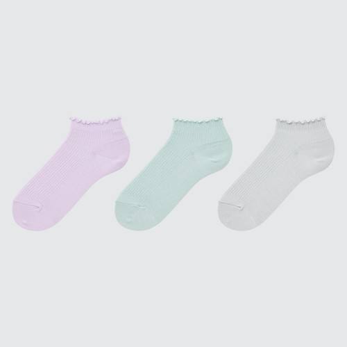 Короткие носки в рубчик для девочек (три пары) Фиолетовая